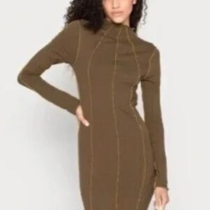 Good American Khloe Kardashian Green Long Sleeve Maxi Piped Lettuce Edge 2XL/5